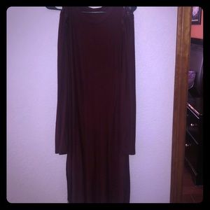 Long sleeve maroon dress